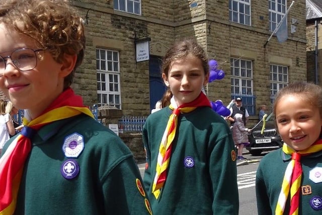 Scouts on parade during the New Mills carnival