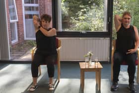 An online chair-based exercise class from Treetops Hospice.