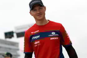 Christian Iddon crashed twice at Donington Park.