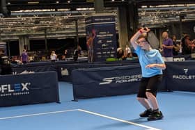 Derbyshire's Josh Madders in action at the England Pickleball English Open