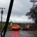 High winds brought a tree down on Waterswallows in Buxton. Photo Buxton Weather Watch