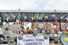 Chapel Town Juniors FC looking happy during the parade. Photo Sally B