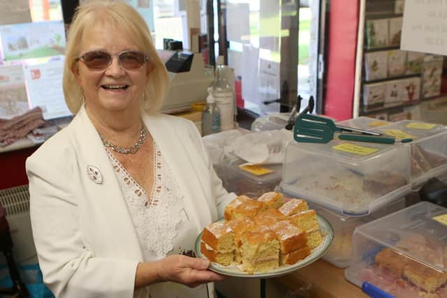 Lynne Rayner is very busy doing the majority of the baking for the shop, the cakes prove very popular with both locals and visitors. (Photo: Jason Chadwick/Derbyshire Times)