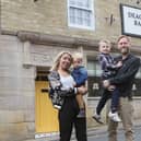 Deacon's Bank owner Tom Gouldburn reflects on his success since opening, pictured with  his wife Bex and sons Harry and Oscar. Photo Jason Chadwick