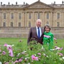 The Duke and Duchess of Devonshire outside Chatsworth House in 2018.