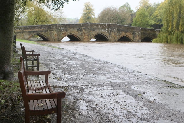 Bakewell's riverside footpaths were closed for safety reasons. Photo Jason Chadwick