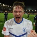 Buxton FC will take on Morecambe in the FA Cup second round on Saturday after beating York City last month. Matt Curley enjoys the win over York   - Pic by : Richard Parkes