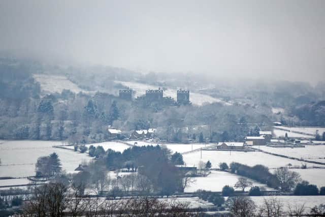 Snow fall in Derbyshire.
