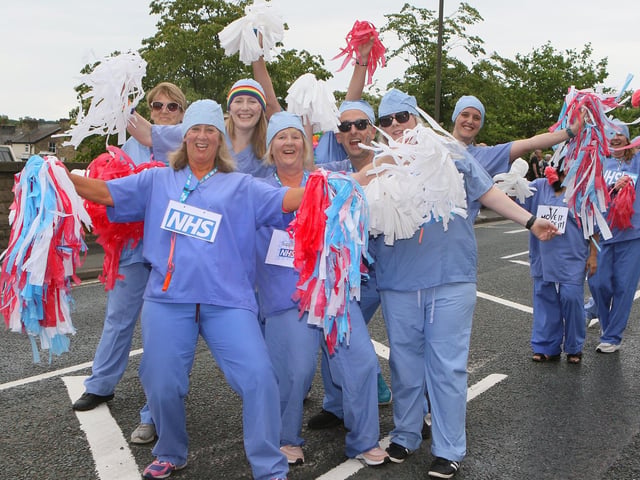 NHS staff were also celebrating the 75th anniversary of the service.