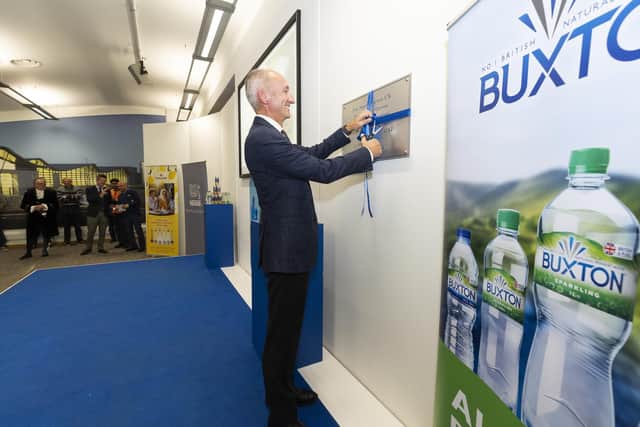 The official opening of the Buxton Waters factory in Buxton.Pictured is Stefano Agostino cutting the ribbon at the opening.
Photo by Fabio De Paola