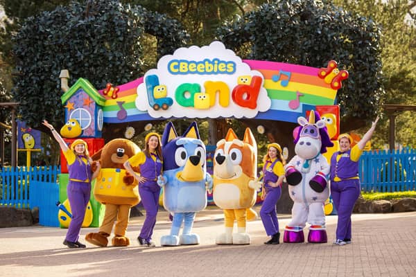 Bluey, Justin Fletcher and Andy Day heading to Cbeebies Land at Alton Towers this half term for 10th anniversary celebrations. Photo submitted