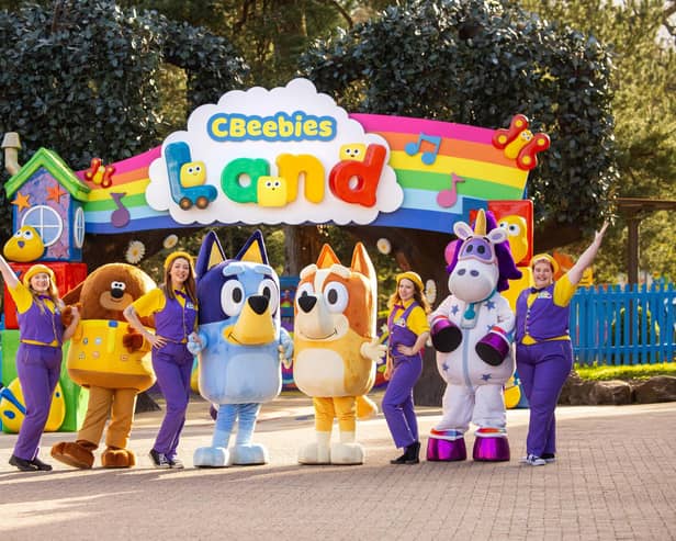 Bluey, Justin Fletcher and Andy Day heading to Cbeebies Land at Alton Towers this half term for 10th anniversary celebrations. Photo submitted