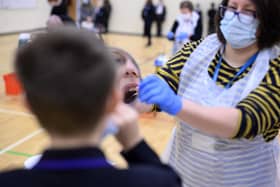 Derbyshire County Council said it is ready to support schools amid national concern over Covid staff shortages and lateral flow tests (Photo by OLI SCARFF/AFP via Getty Images)