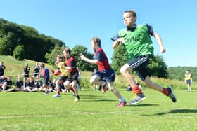 The start of the year seven boys 100m.