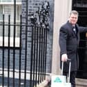 Tim Boothman delivering the petition to the government with thousands of signatures calling for DVLA services to remain at Post Offices from next year. Photo submitted