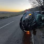 Police were called to reports of a vehicle which had flipped onto its roof near to the entrance of Mam Tor car park yesterday afternoon (Sunday, April 6).