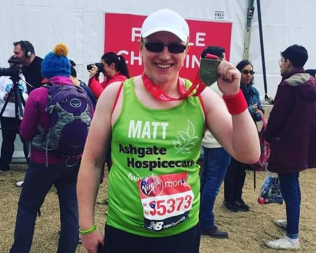 Matt Otty raised £4,000 for Ashgate Hospicecare by running the London Marathon in 2019.