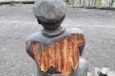 Jack the Limeworker has been vandalised with graffiti carved into him.