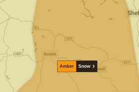 An amber weather warning has been issued for Buxton and the High Peak. Photo Met Office