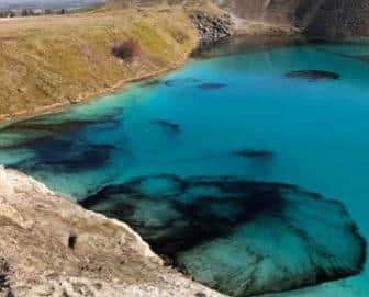 Black dye in the lake to deter visitors