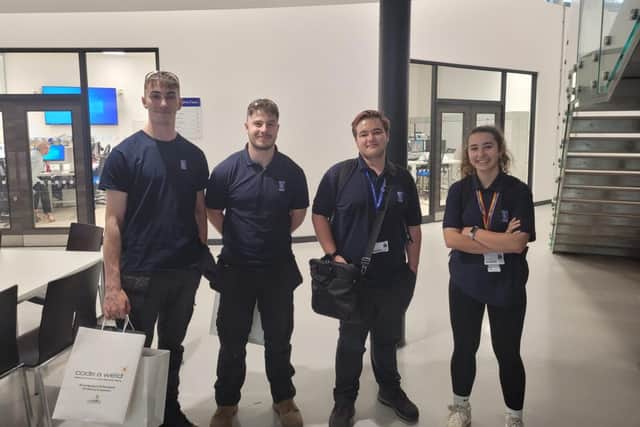 Oliver Ballington and James Cantrill (winners) and Katie Jubb and Luke Mason (apprentices)
