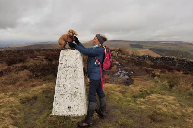 Group member Cathy Riddington and her dog Rupert.
