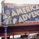 The entrance to the American Adventure theme park.