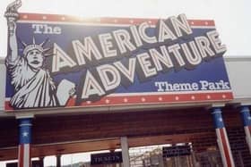 The entrance to the American Adventure theme park.