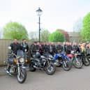 Buxton Motorbike Club members at the start of the run