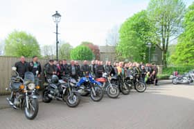 Buxton Motorbike Club members at the start of the run