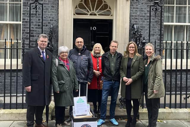 Tim Boothman along with members of The National Federation of SubPostmasters, MP Marion Fellows, Chair of the House of Commons All-Party Parliamentary Group on Post Offices, and three other postmasters made the journey to the capital. Photo submitted