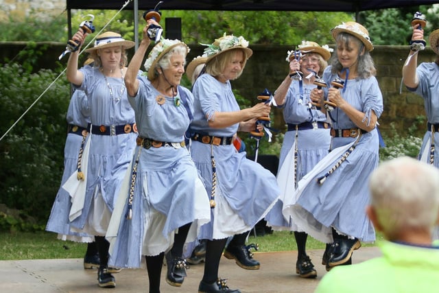 The Milltown Cloggies from Greater Manchester demonstrate traditional clog dancing.