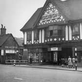 1943:  An unusual Tudor-style Odeon cinema in Alfreton, Derbyshire.  (Photo by Keystone/Getty Images)