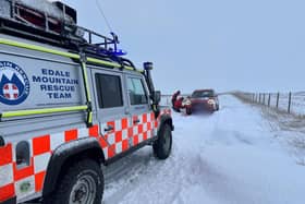 Mountain rescue volunteers were on hand to bring the woman to safety and help her partner retrieve their car.  Credit: Edale MRT