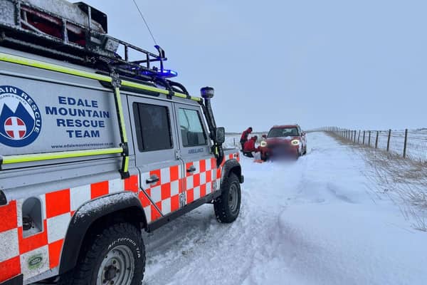 Mountain rescue volunteers were on hand to bring the woman to safety and help her partner retrieve their car.  Credit: Edale MRT