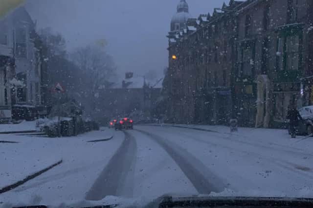 Snow in Buxton on Friday. Photo - Buxton Police SNT