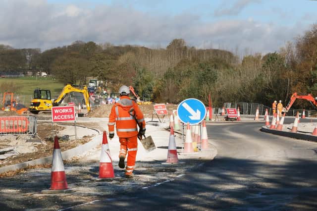 Work at the new Fairfield roundabout