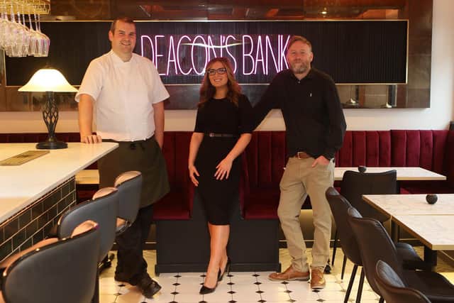 From left, head chef Simon Harrison, general manager Zoe Ryan and owner Tom Gouldburn. (Photo: Jason Chadwick/Buxton Advertiser)