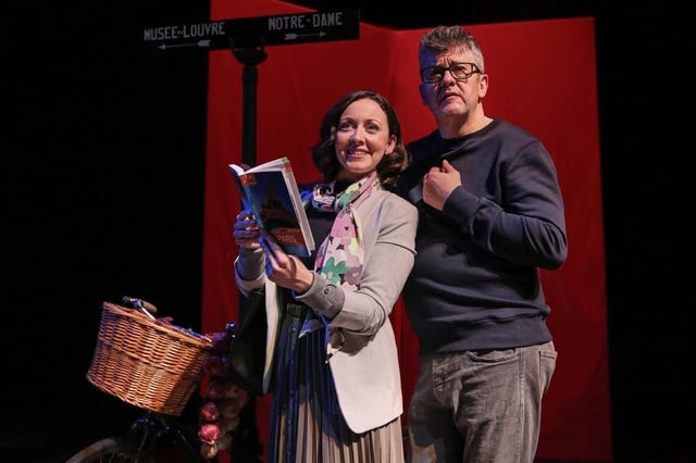 Joe Pasquale and Sarah Earnshaw in April in Paris.