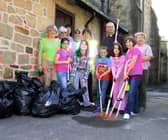 Volunteers litter pickers of all ages cleared up the streets around St Mary’s Church. Photo contributed.