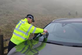 Police issued tickets for illegal parking in the Peak District at the weekend