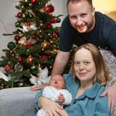 Hayley and Mark Burnell with baby Arthur