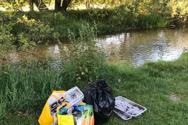 Bags of rubbish left behind in Bakewell.