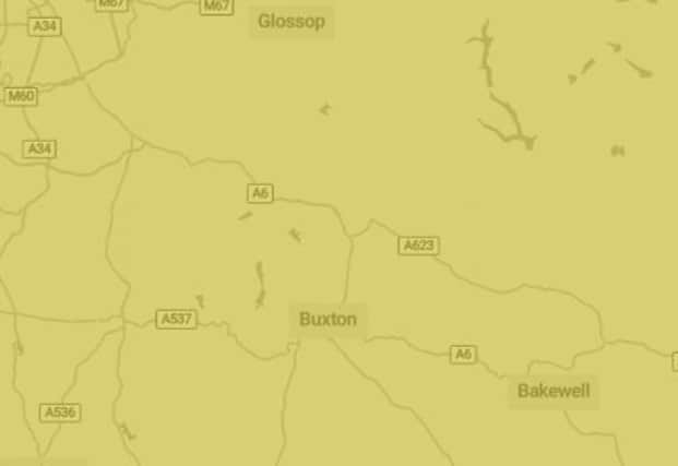 A yellow weather warning  for snow and ice is in place for all of the High Peak. Photo Met Office