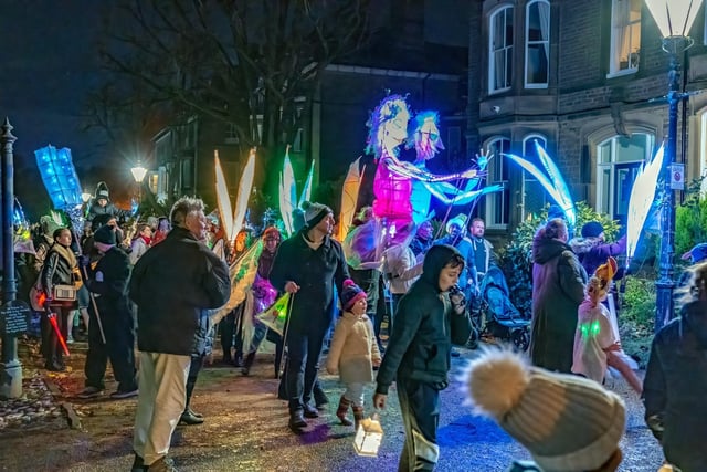 The Buxton Sparkles Lantern Parade lighting up the dark. Photo David Dukesell