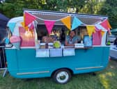 Andrea Nixon in the Guzzle coffee caravan which is now up for sale. Photo submitted