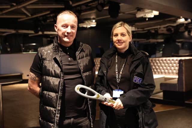 Buxton nightclub owner Pete Watmough and Derbyshire Constabulary licensing officer PC Lora Holdgate.