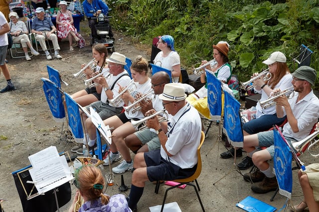 Whaley Bridge Bass Band playing at the canal basin on carnival day. Pic Peter Cull Photography