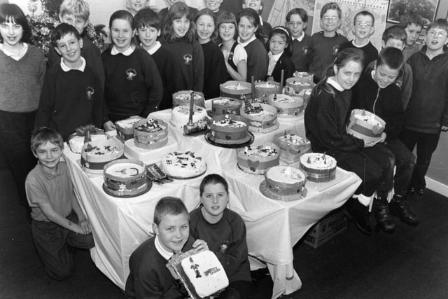 Christmas cake competition at Whaley Bridge Primary in 1996.