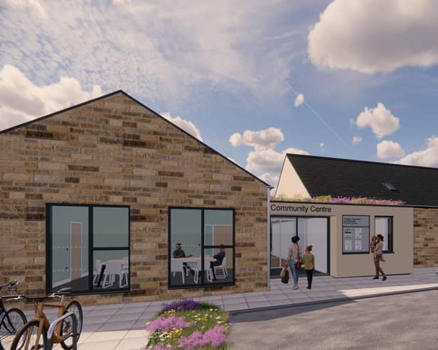 An artist's impression of how the planned new community centre will look.
